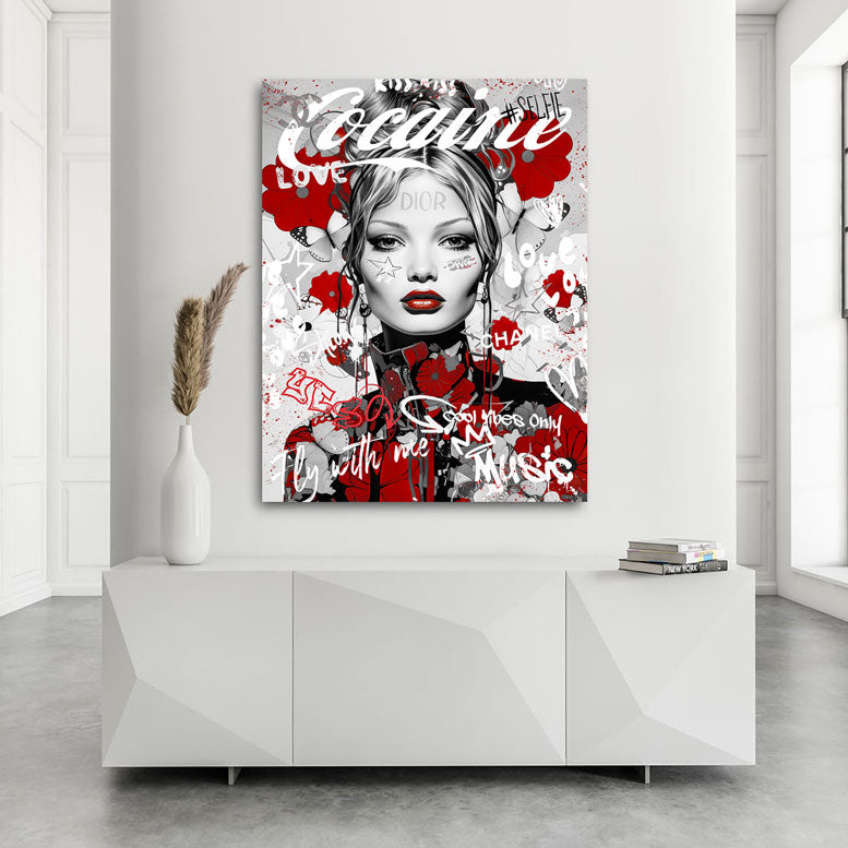 Pop Art Wandbild Cocaine Red Lifestyle