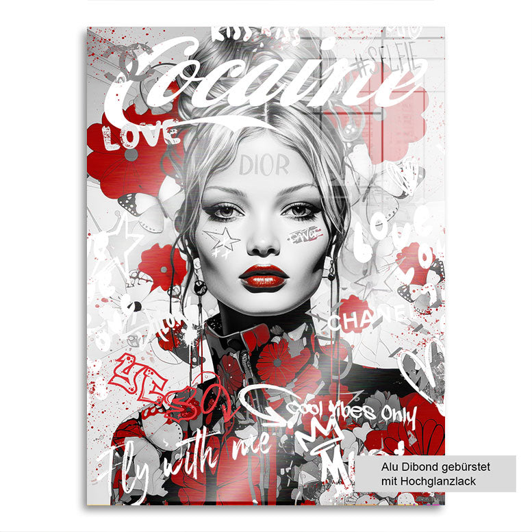 Pop Art Wandbild Cocaine Red Lifestyle