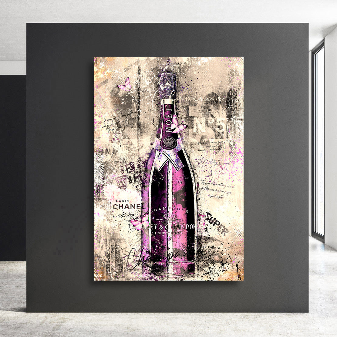 Leinwandbild Champagner Pop Art Abstrakt