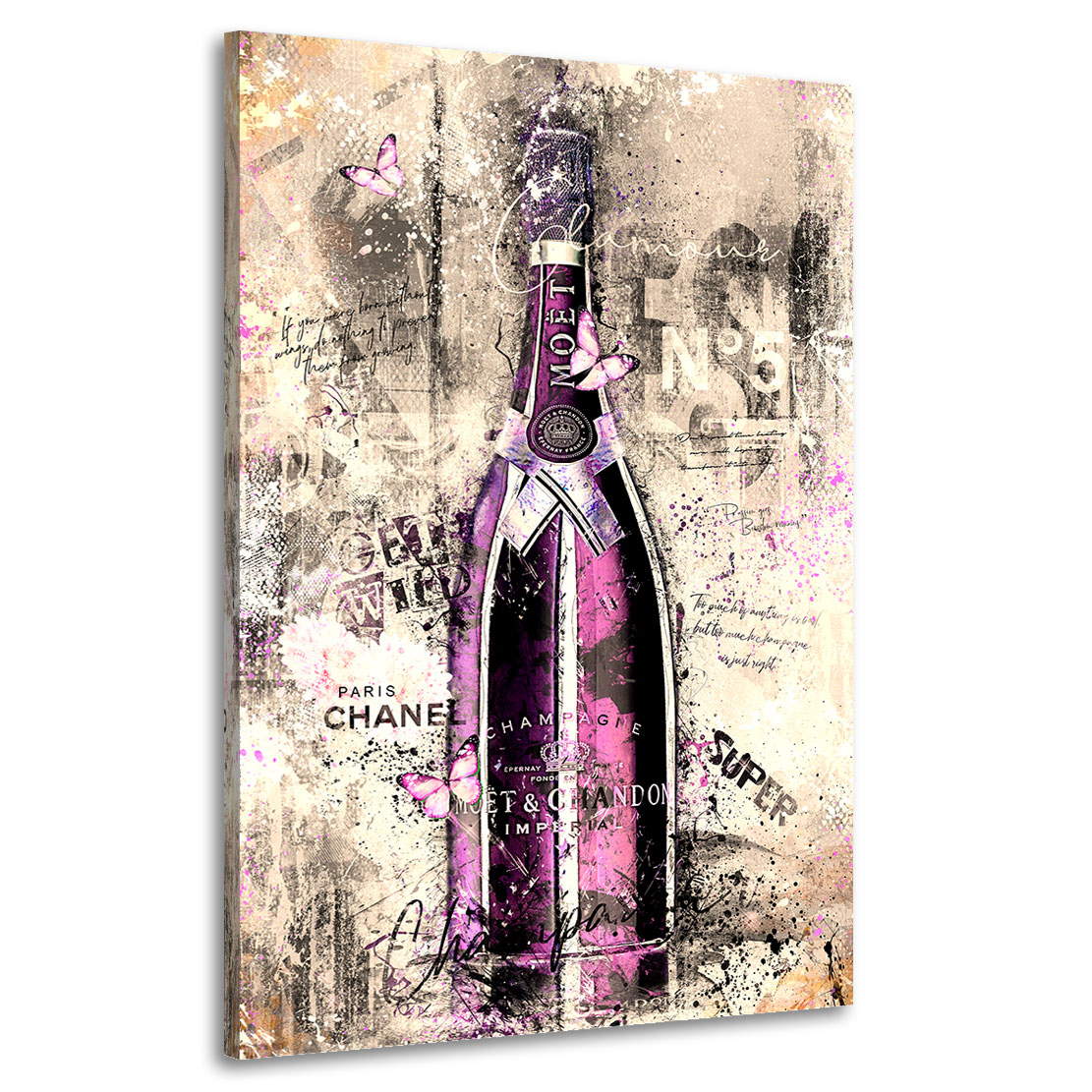 Wandbild Leinwandbild Champagner Lifestyle Pop Art Retro