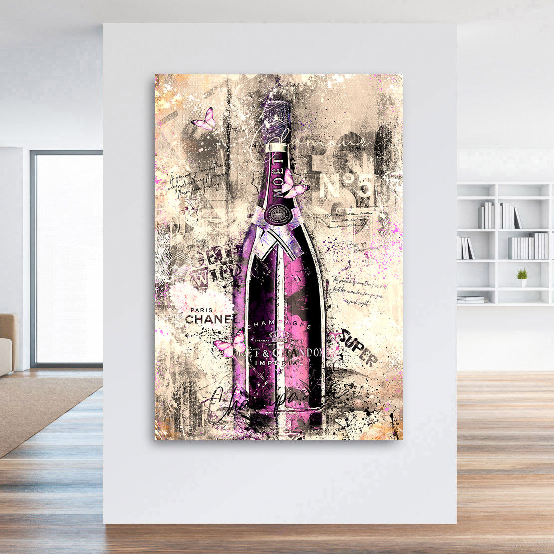 Leinwandbild Champagner Pop Art Abstrakt