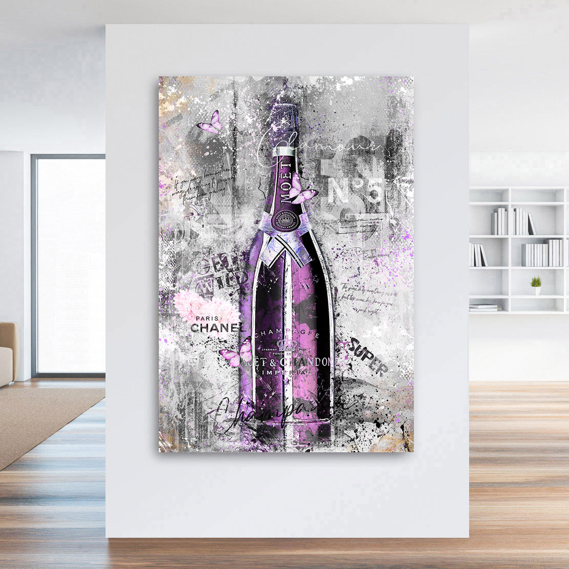 Leinwandbild Champagner Pop Art Abstrakt Nr.2