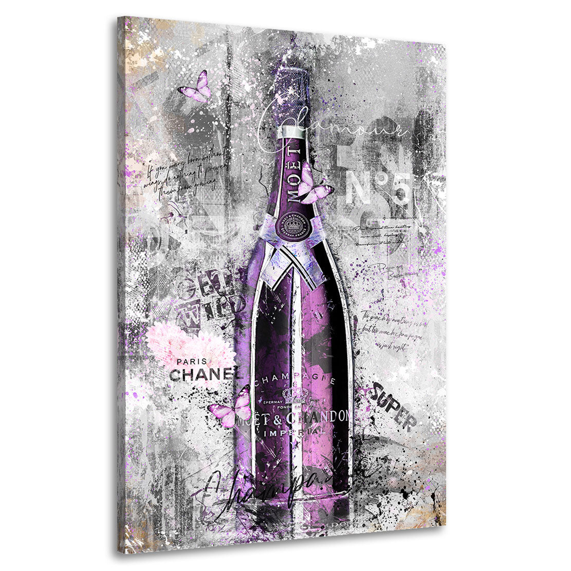 Leinwandbild Champagner Pop Art Abstrakt Nr.2