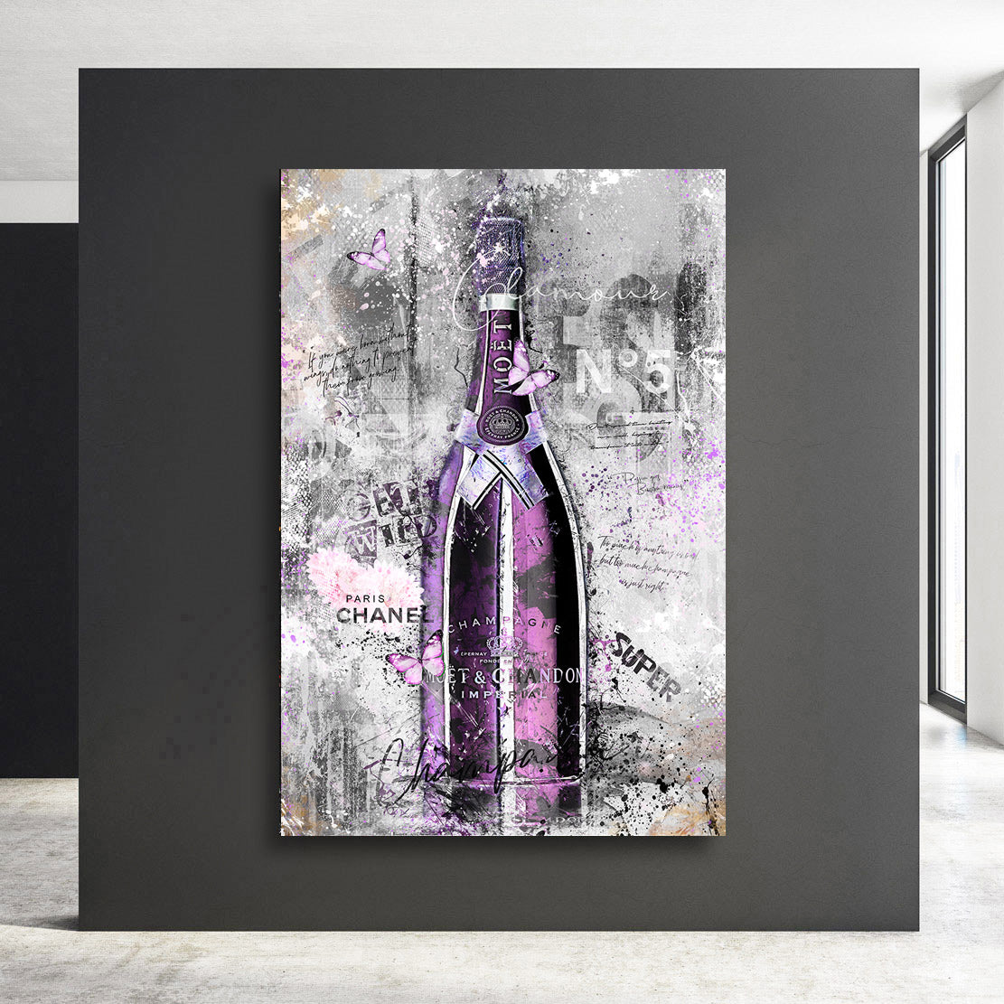 Leinwandbild Champagner Pop Art Abstrakt Nr.2