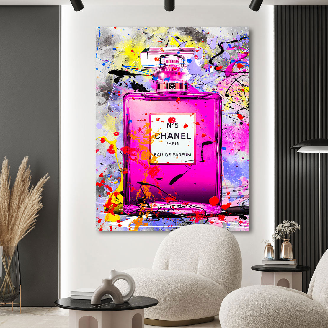Wandbild Chanel Abstrakt Pink Style