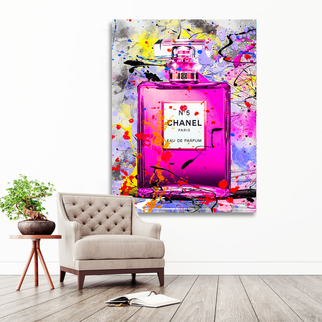 Wandbild Chanel Abstrakt Pink Style