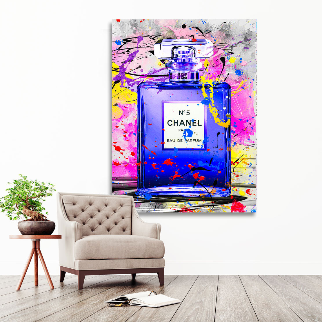 Wandbild Chanel Abstrakt Blue Style