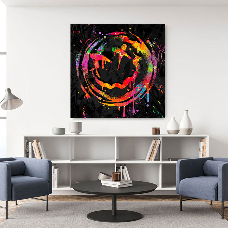 Pop Art Wandbild Smiley Abstrakt