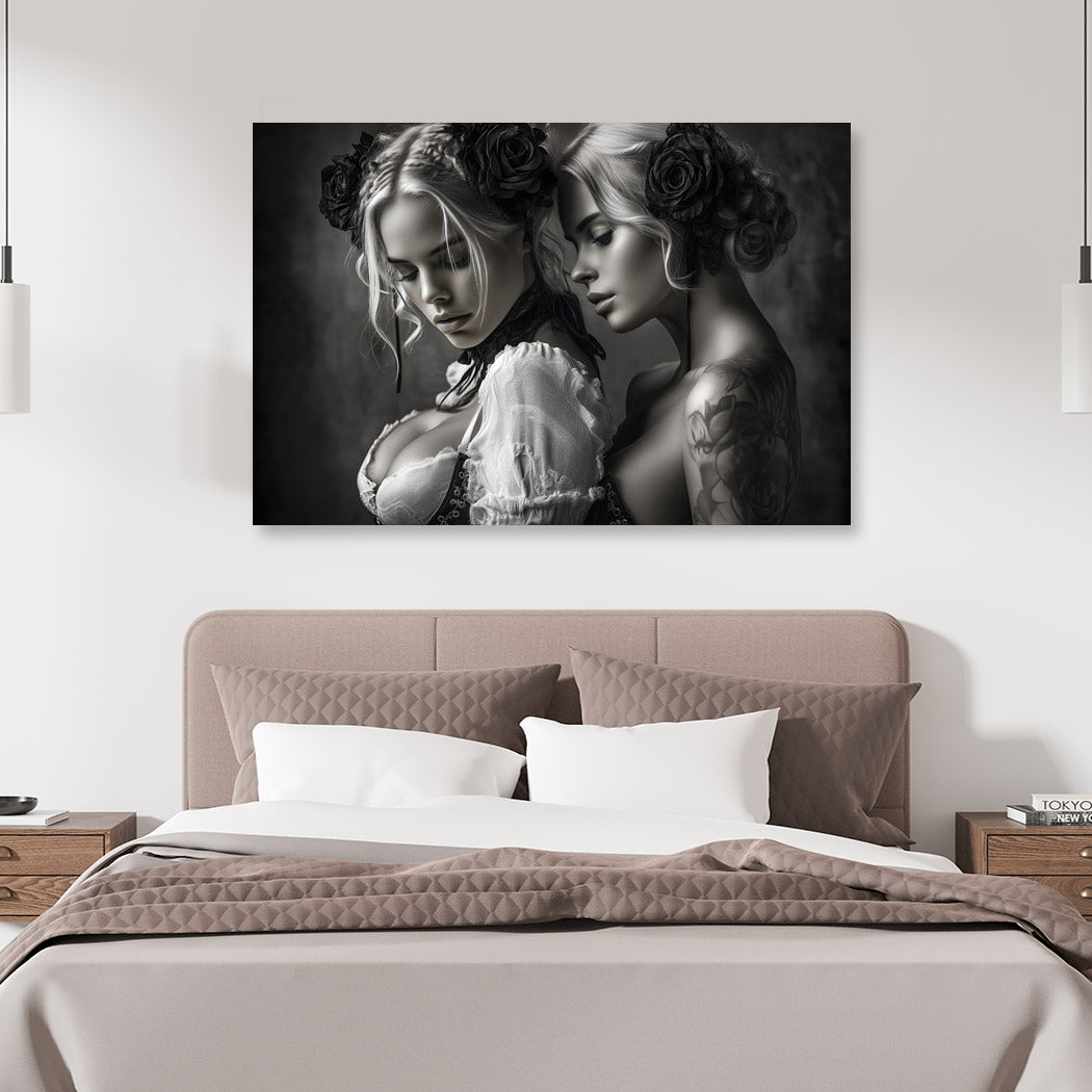 Sensual Roses Noir Beauty Twins Wandbild