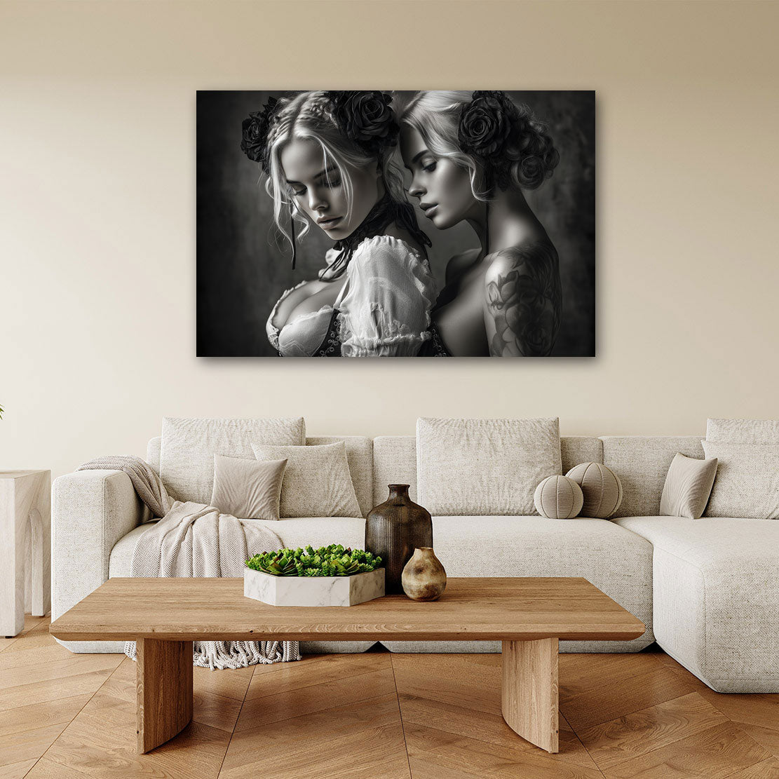 Sensual Roses Noir Beauty Twins Wandbild