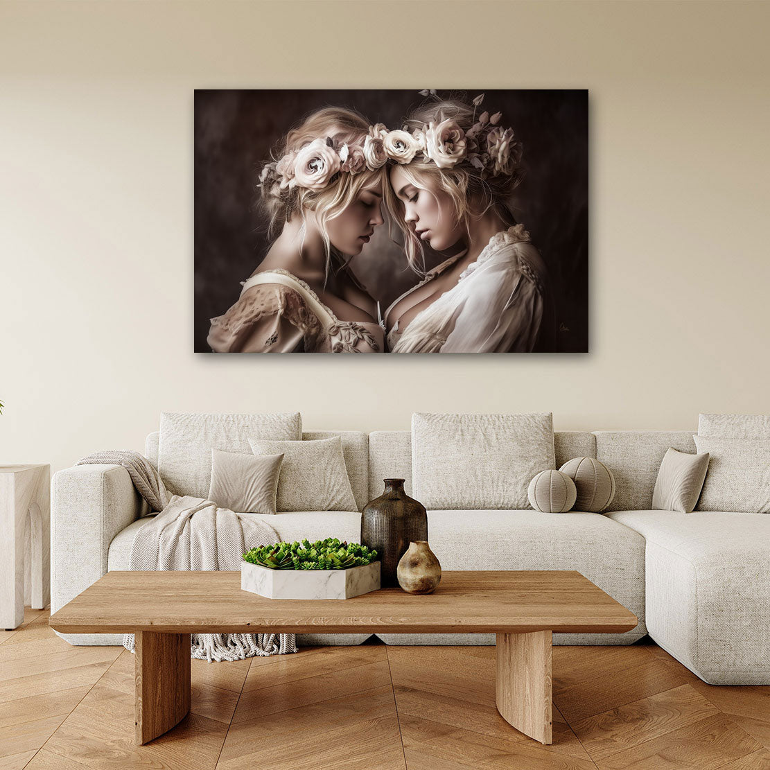 Romantic Grace Erotic Flower Women Wandbild