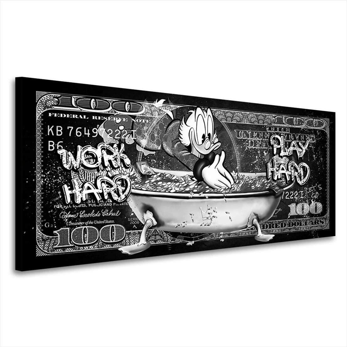 Leinwandbild Dagobert Work Hard Black and White