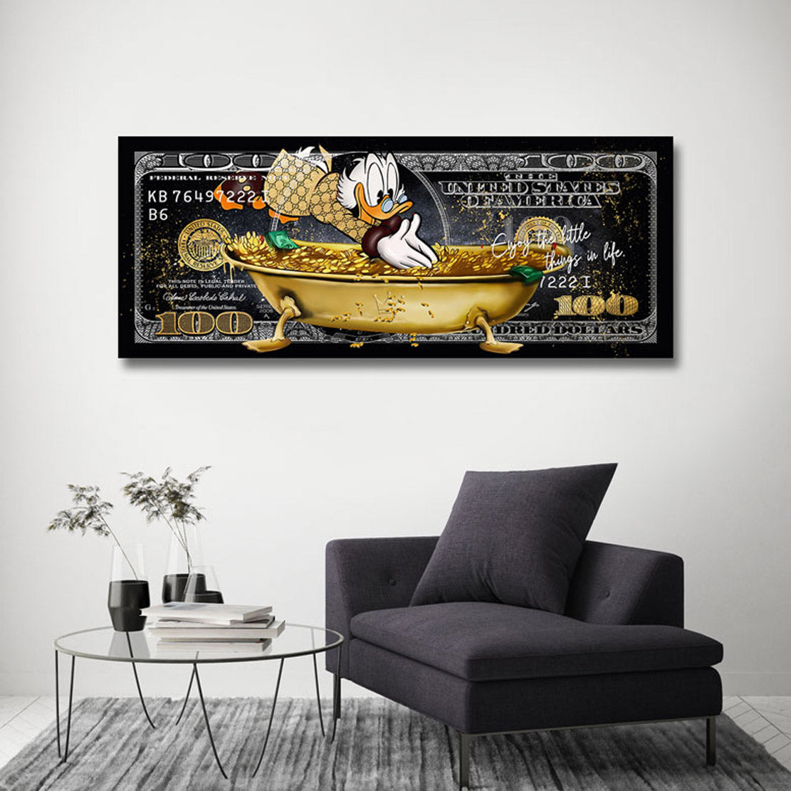 Leinwandbild Dagobert 100 Dollar Enjoy