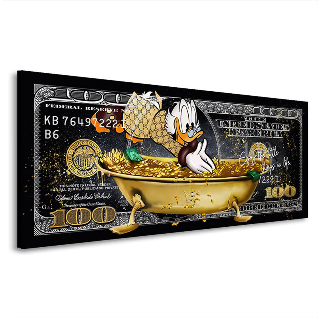 Leinwandbild Dagobert 100 Dollar Enjoy