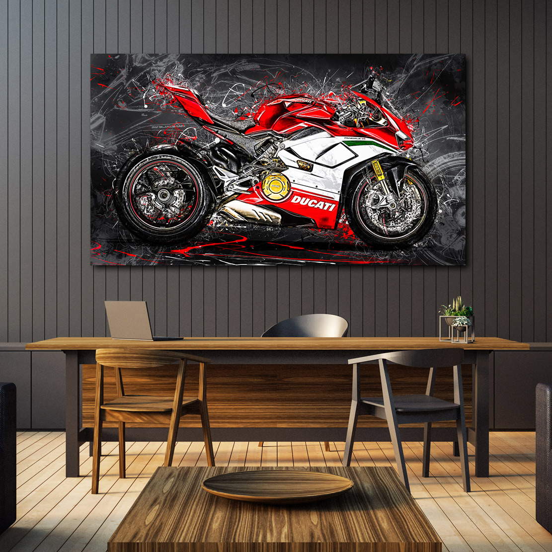Wandbild Leinwandbild Ducati Panigale V4 Abstrakt Style Motorradbild