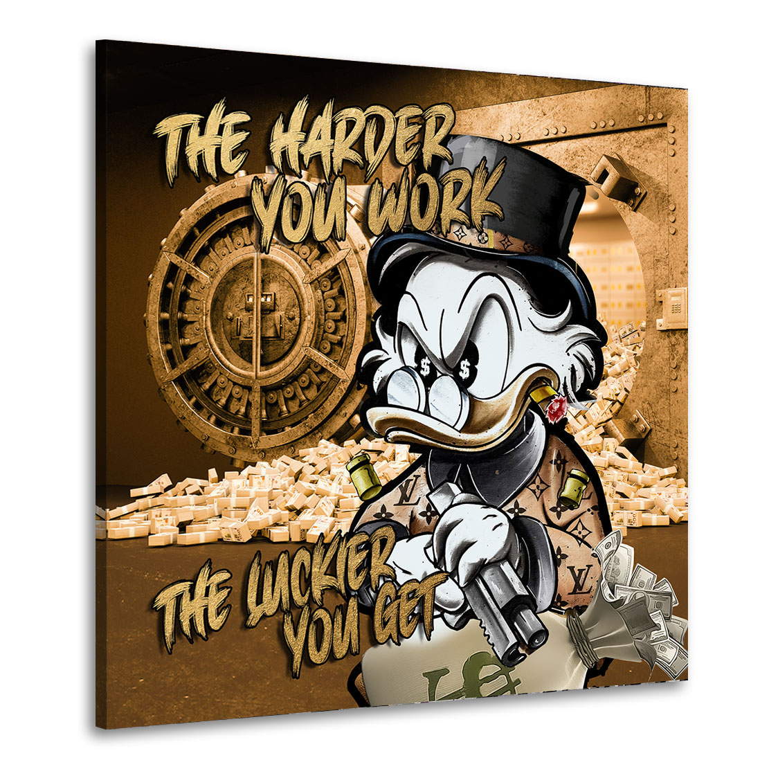 Motivations Leinwandbild Dagobert Luckier Money