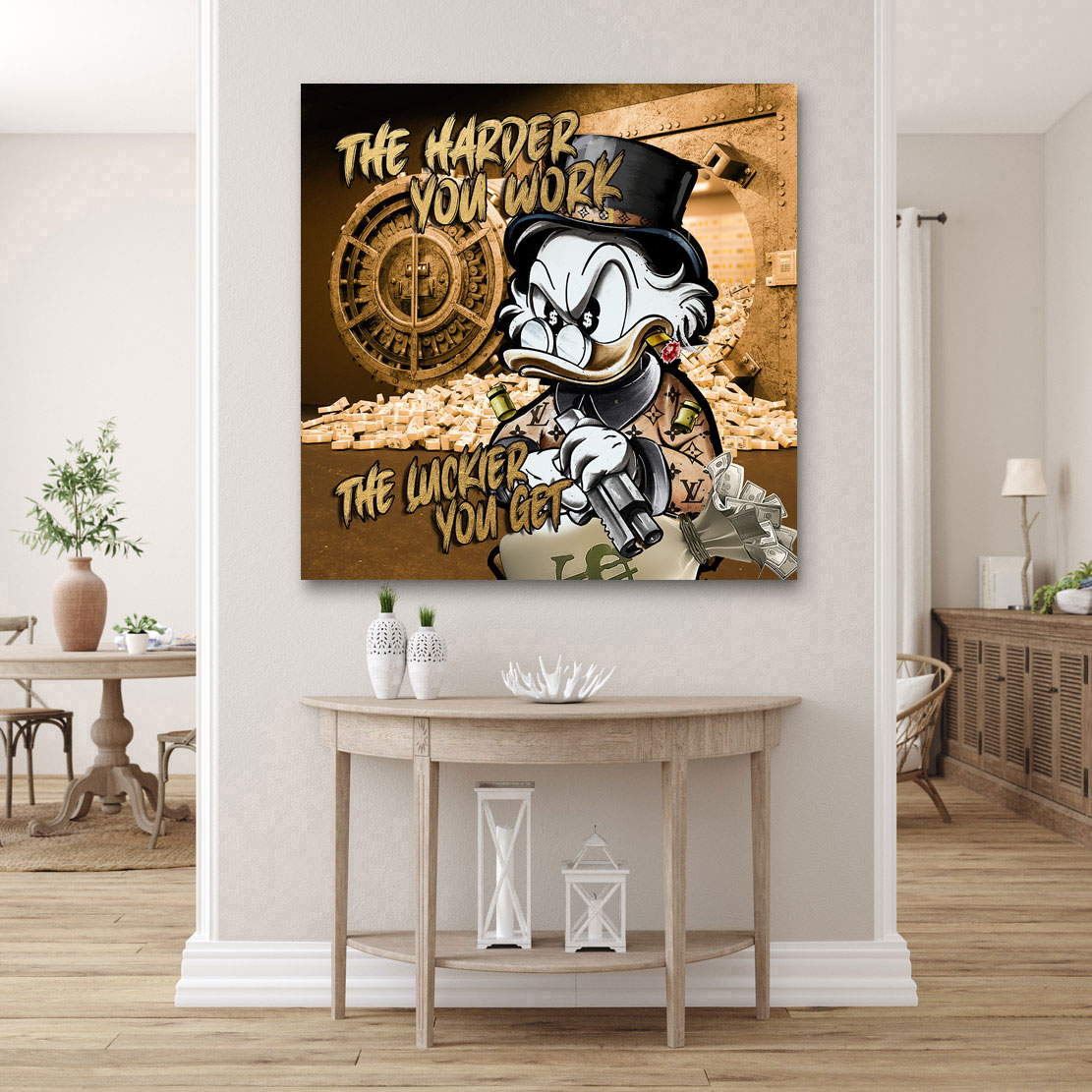 Motivations Leinwandbild Dagobert Luckier Money