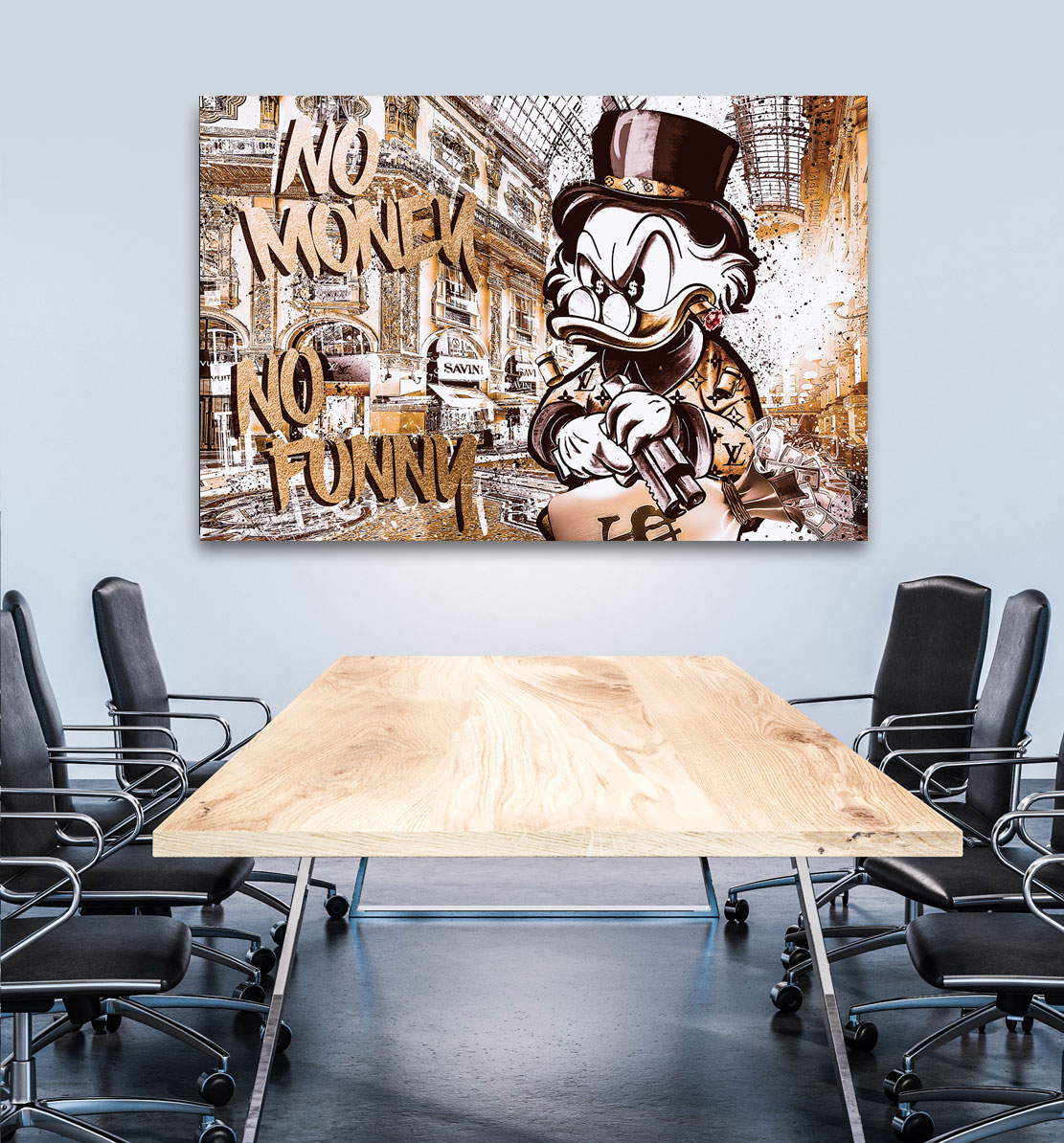 Leinwandbild Dagobert No Funny Comic Pop Art