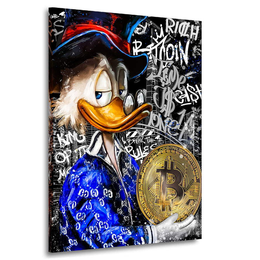 Leinwandbild Dagobert Bitcoin Graffiti Style