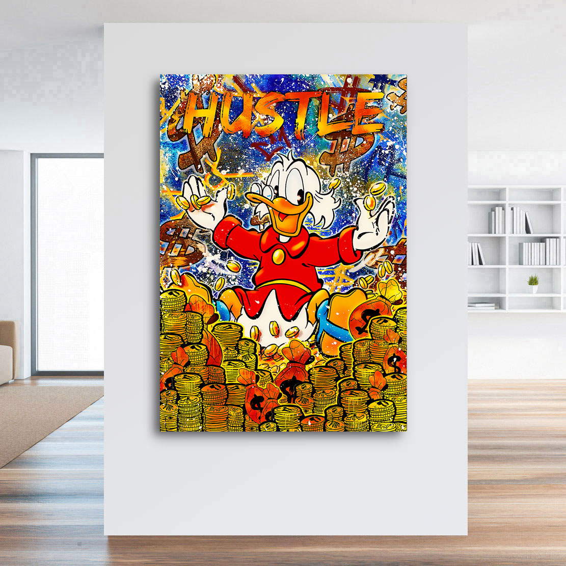 Leinwandbild Hustle Duck Pop Art