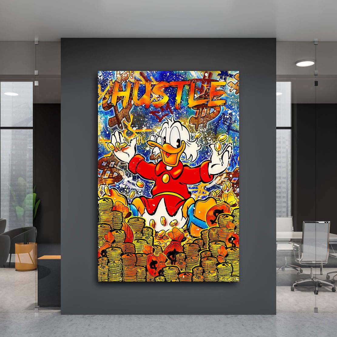 Leinwandbild Hustle Duck Pop Art