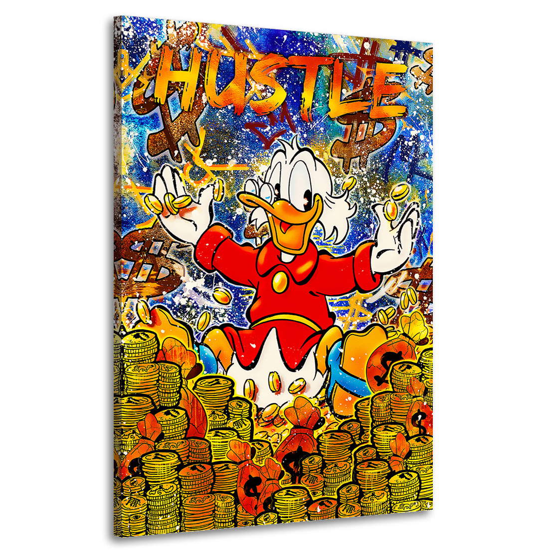 Leinwandbild Hustle Duck Pop Art