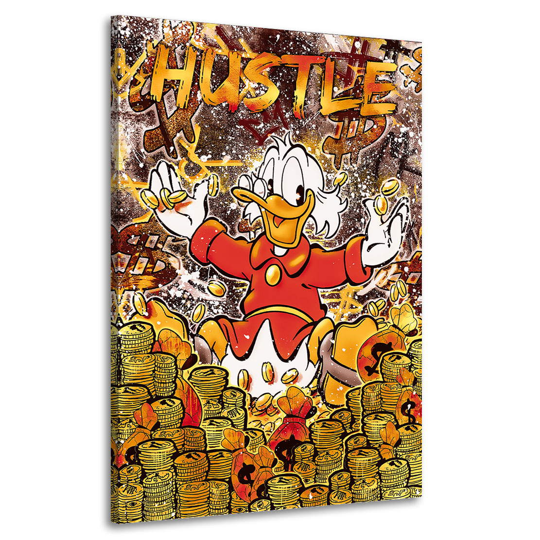 Leinwandbild Hustle Duck Retro Style