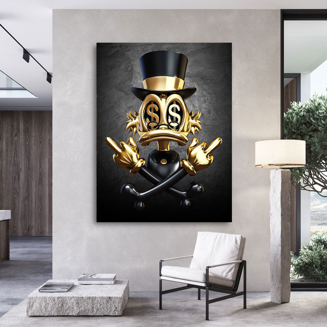Wandbild Dagobert Totenkopf Dark Style