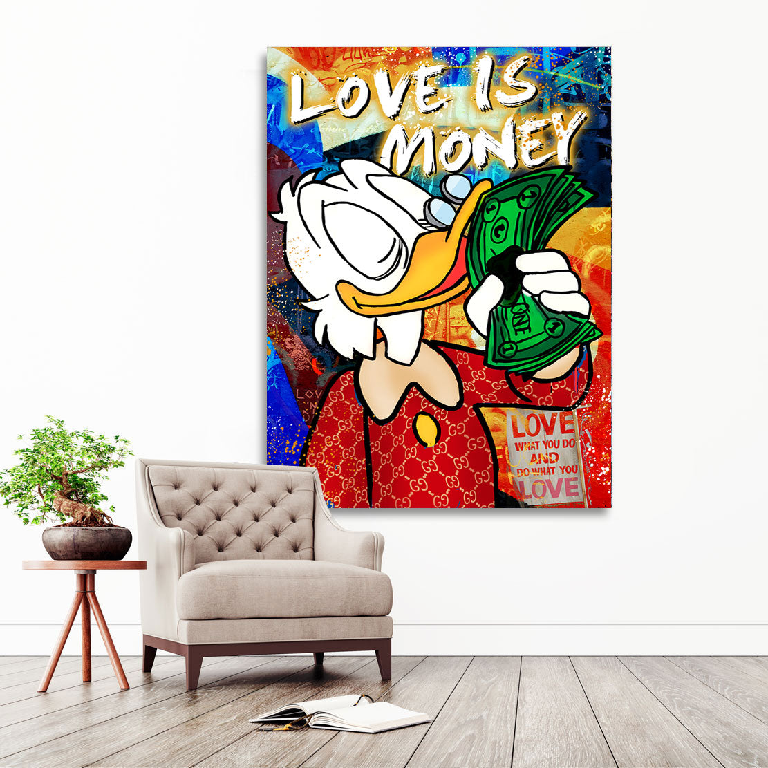 Pop Art Wandbild Dagobert Love is Money