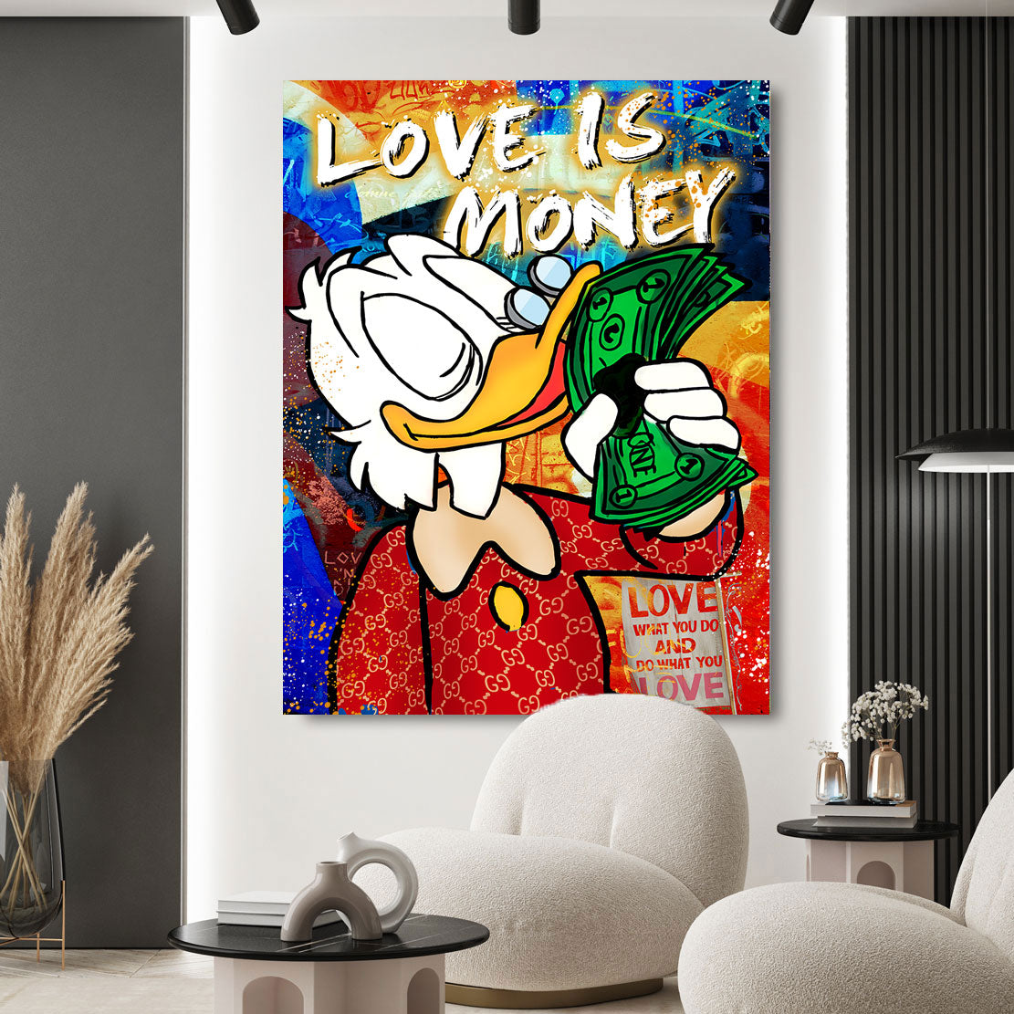 Pop Art Wandbild Dagobert Love is Money