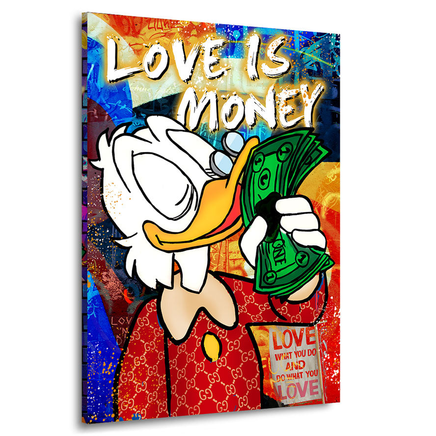 Pop Art Wandbild Dagobert Love is Money