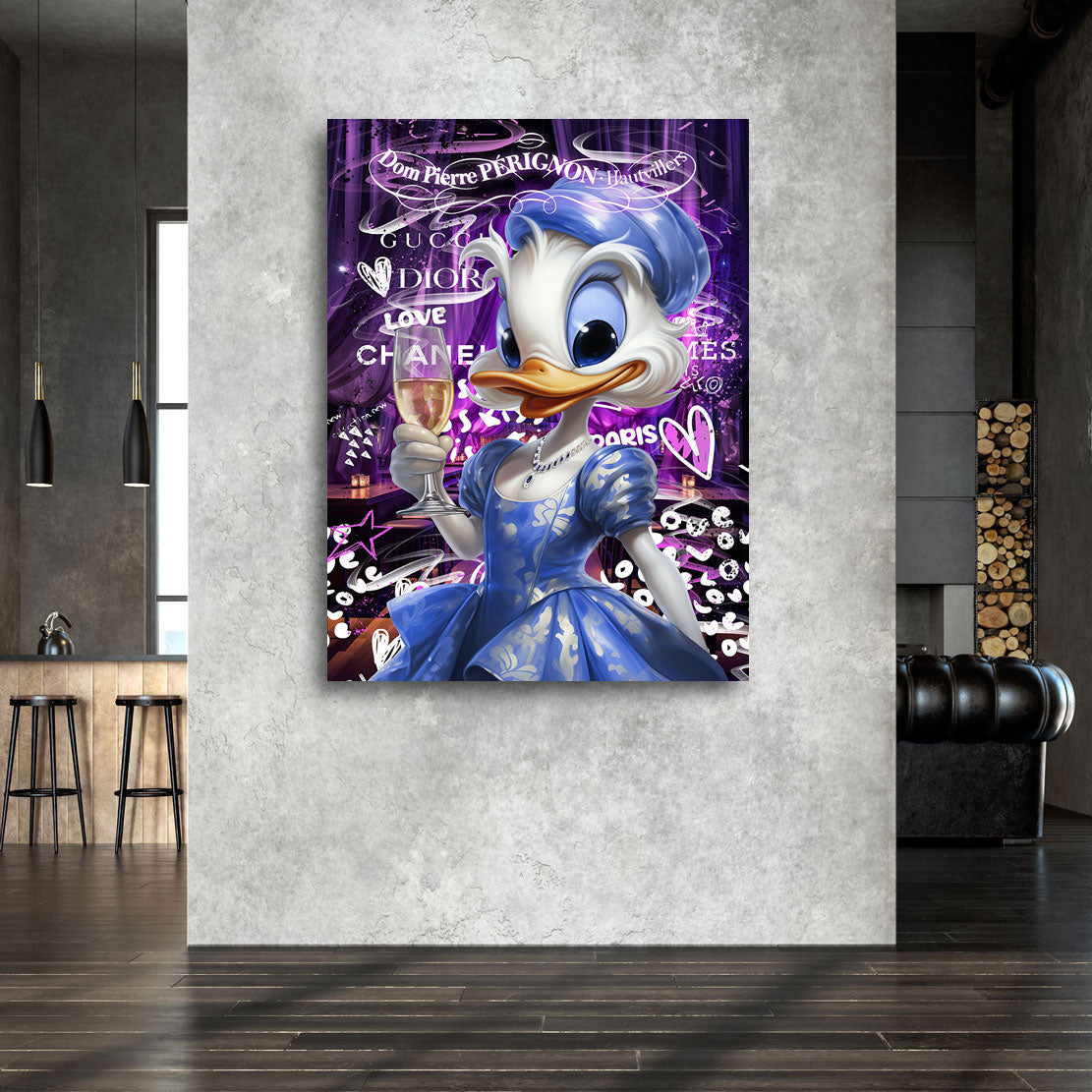 Pop Art Wandbild Daisy Champagner
