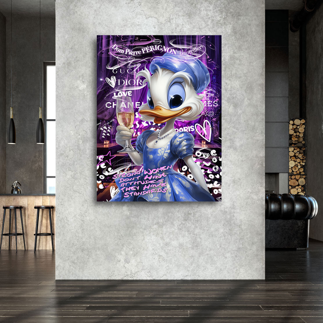 Pop Art Wandbild Daisy Champagner Style
