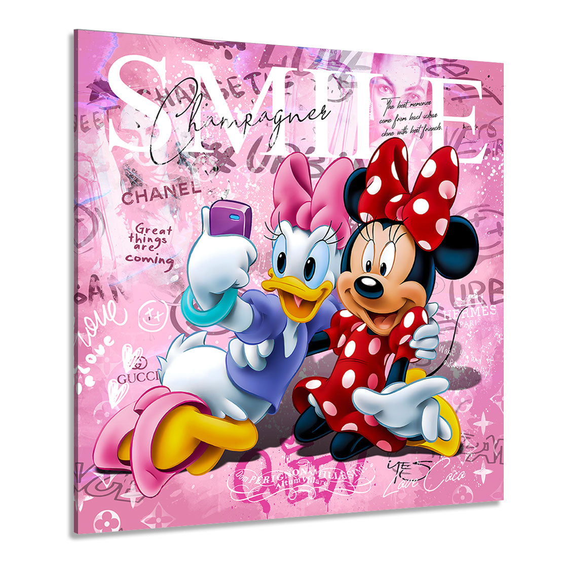 Pop Art Wandbild Daisy & Minnie Maus Smile
