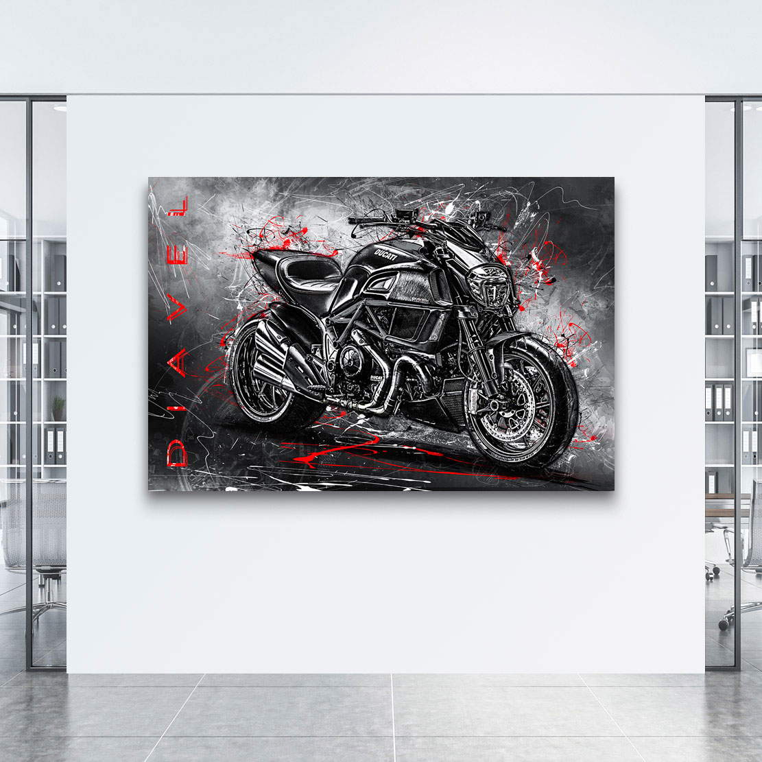 Wandbild Leinwandbild Ducati Diavel Black Style Motorradbild