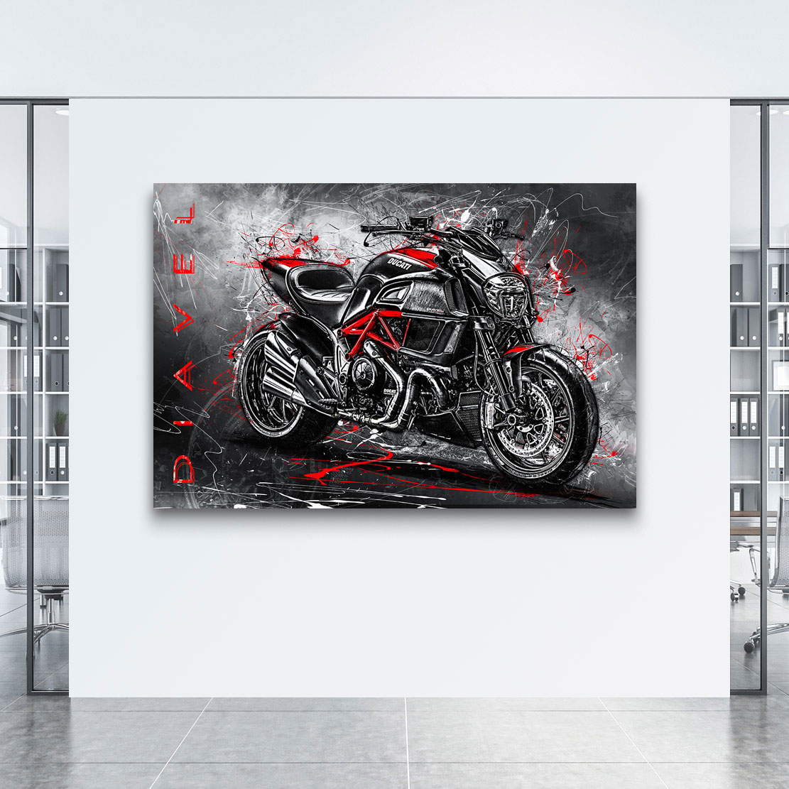 Wandbild Leinwandbild Ducati Diavel Modern Style Motorradbild