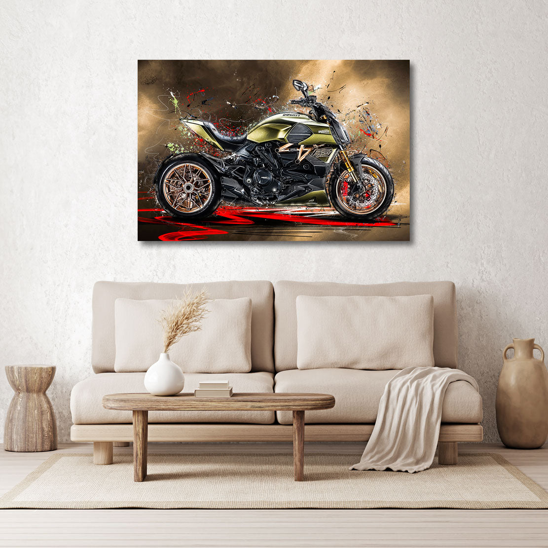 Motorrad Wandbild Ducati Diavel Lambo Style