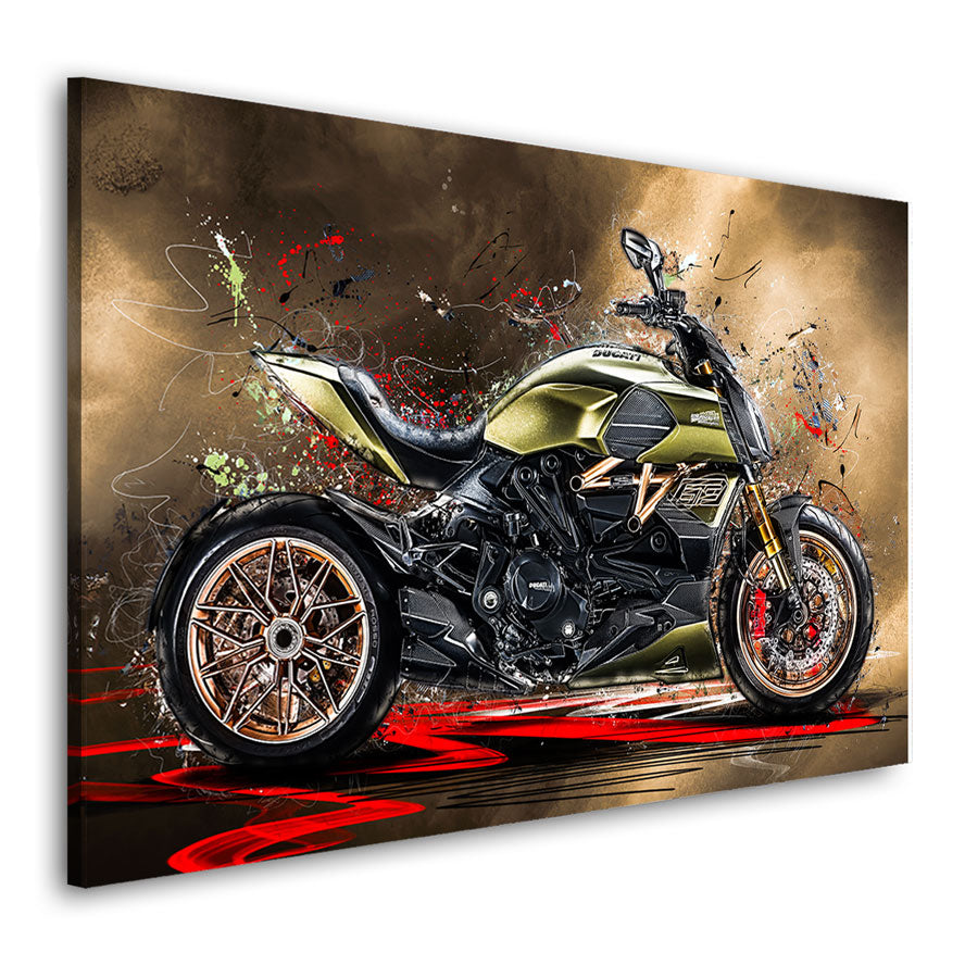 Motorrad Wandbild Ducati Diavel Lambo Style