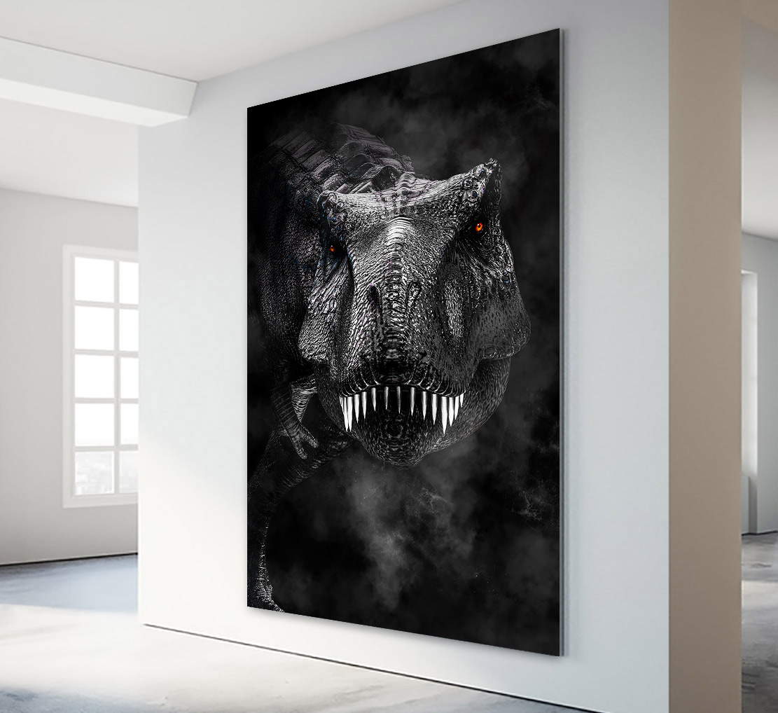 Wandbild Leinwandbild T Rex Dark Style