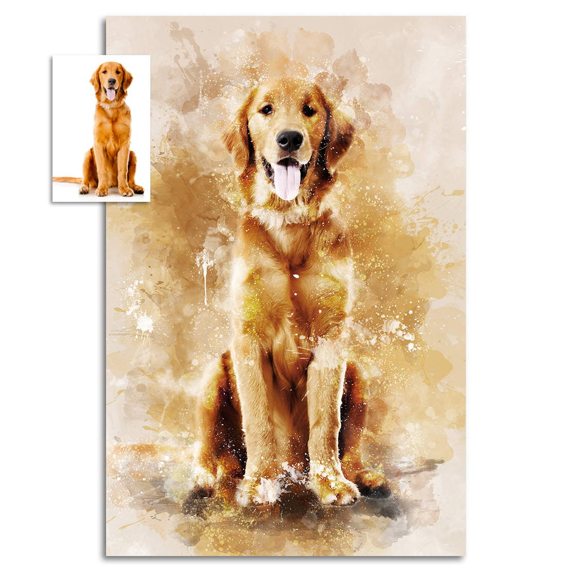 Wandbild Leinwandbild Sonderanfertigung Hund Stil 2