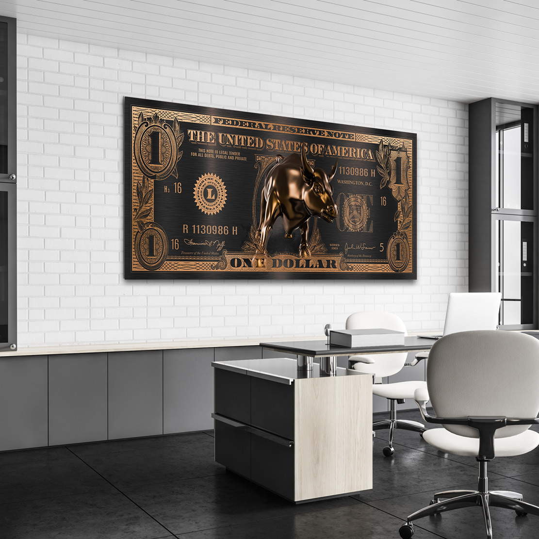 Wandbild Leinwandbild One Dollar BÃ¶rse