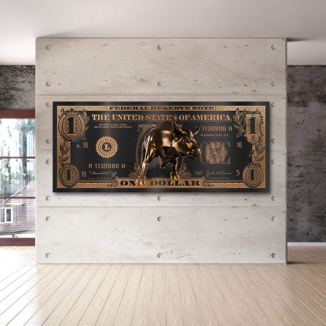 Wandbild Leinwandbild One Dollar BÃ¶rse