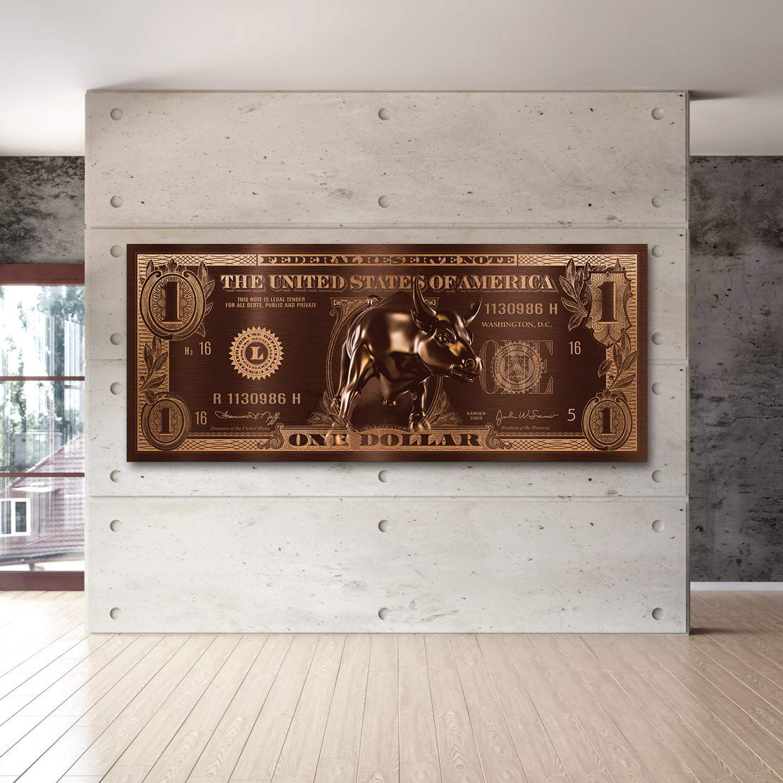 Wandbild Leinwandbild One Dollar BÃ¶rse Retro