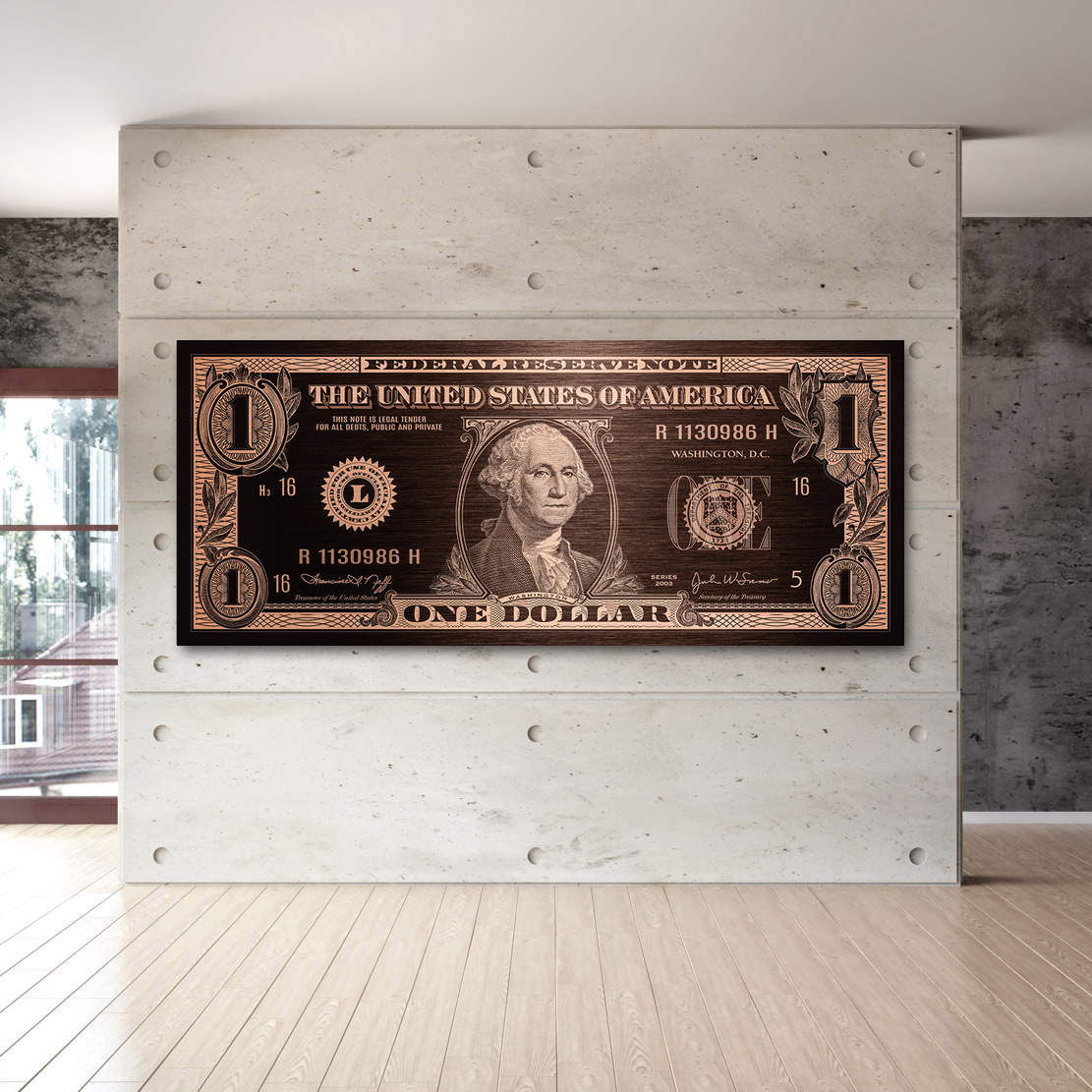 Wandbild Leinwandbild One Dollar Retro