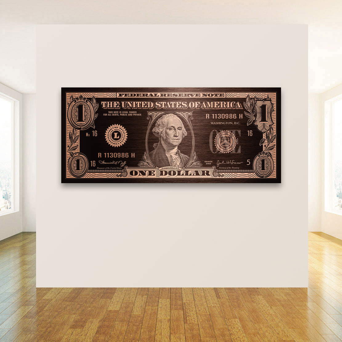 Wandbild Leinwandbild One Dollar Retro