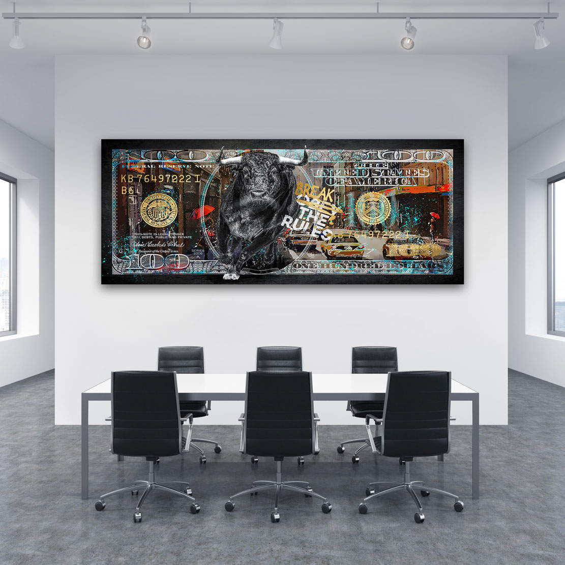 Wandbild Leinwandbild One Hundret Dollar New York Rules