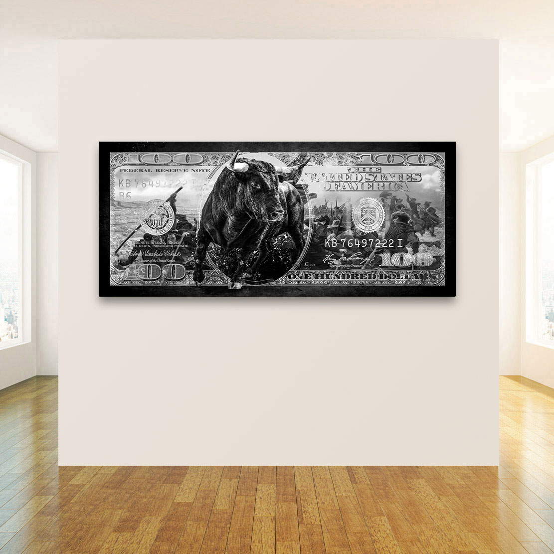 Wandbild Leinwandbild Money Revolution Dark Style