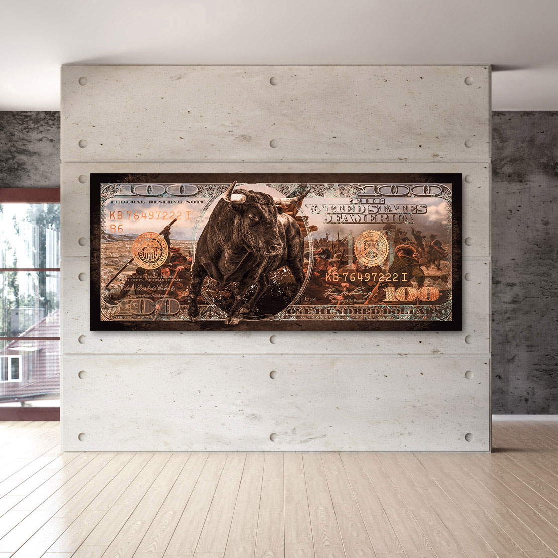 Wandbild Leinwandbild Money Revolution Vintage