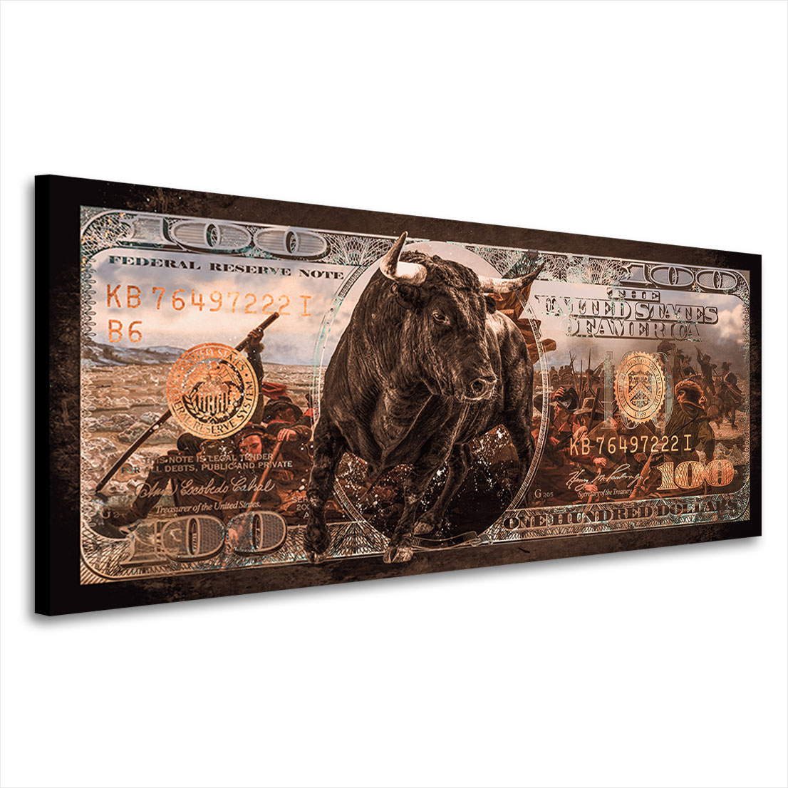 Wandbild Leinwandbild Money Revolution Vintage