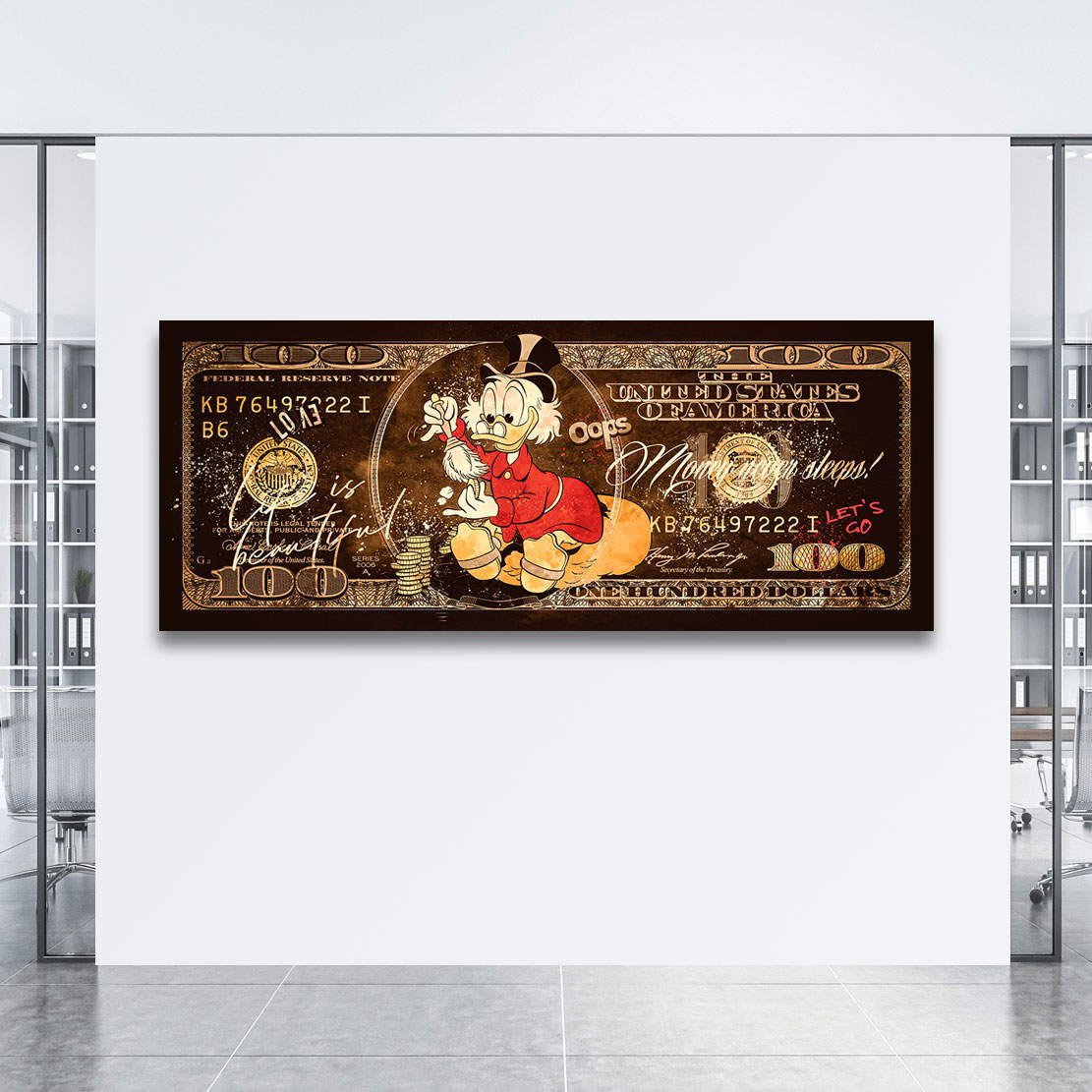 Leinwandbild Dagobert Life is beautiful Vintage Pop Art Style